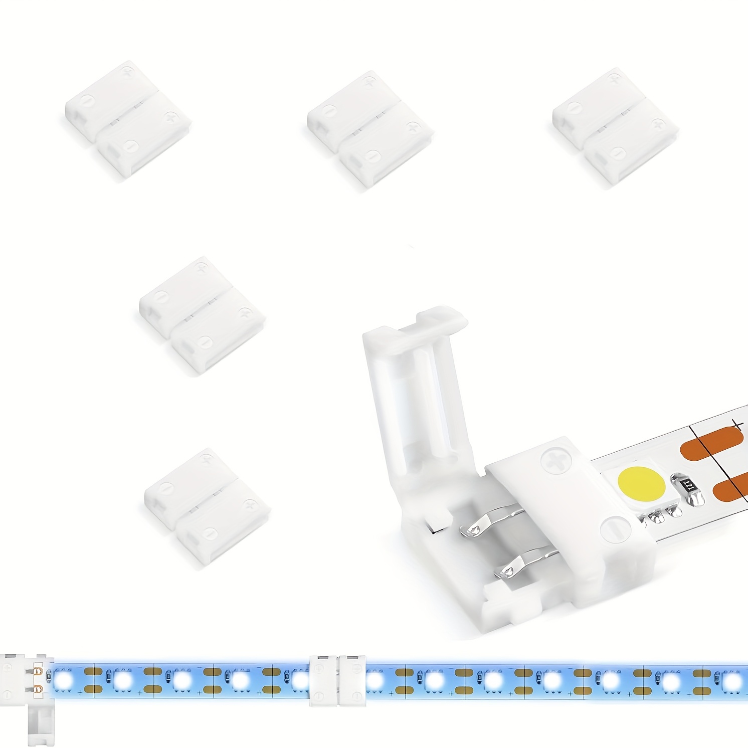 Novstuf LED-Streifen Verbinder – Lötfreie Steckverbinder Für 8mm (3528) LED-Streifen, 2-polig, 10er Pack