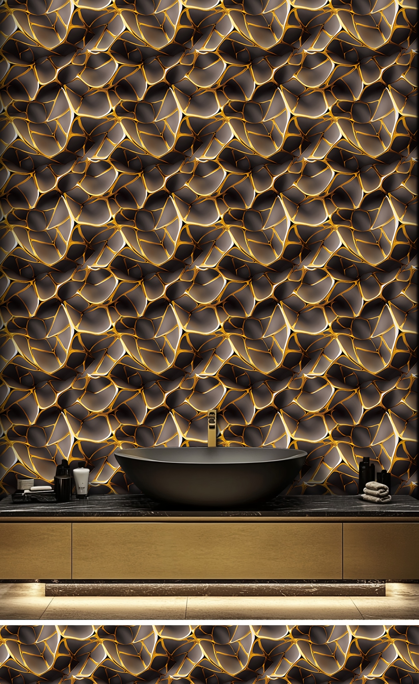 Abstract, Metal, Line, Geometry, Golden, Classic, Wallpaper Peel And Stick Contact Paper Removable Wallpaper, Tear Resistant, 3D, Non Permeable, Waterproof, Stain Resistant, Background Renovation, Self-Adhesive Wallpaper