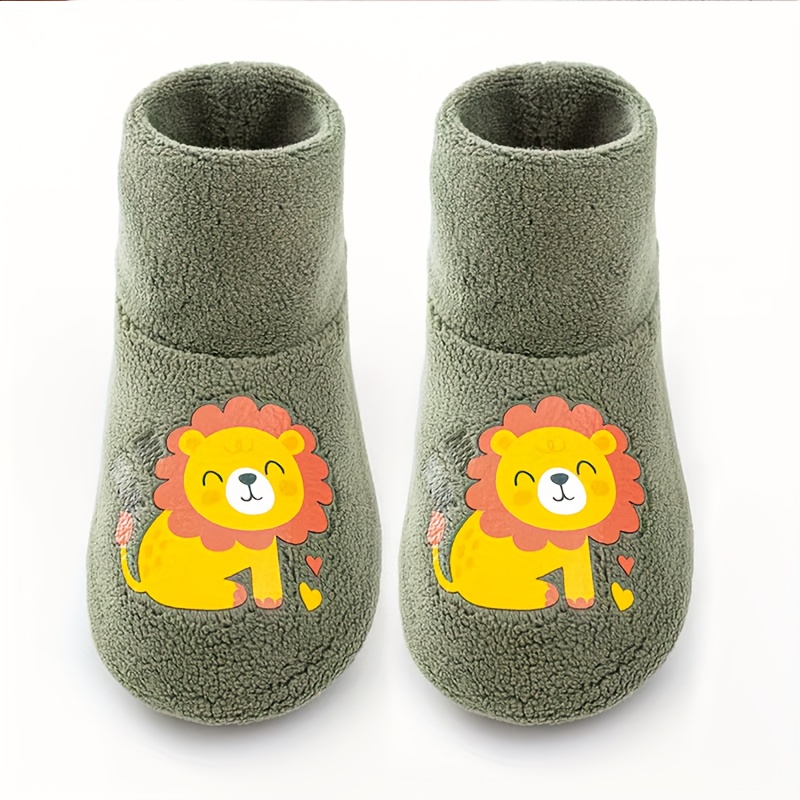 E-shop Kinder- Kleinkind-Socken bis zur Wade, Herbst- Winter-Cartoon-Warm-Socken mit -Rutsch-Funktion, Kinder-Innenfutter-Dicksohlen-Bodensocken 0-4