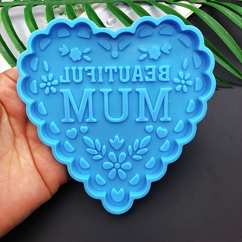 

1pc Mother's Day Love Heart Silicone Mold Diy Love Heart Coaster Epoxy Resin Mold Mom Home Decoration Crystal Drop Glue Mold