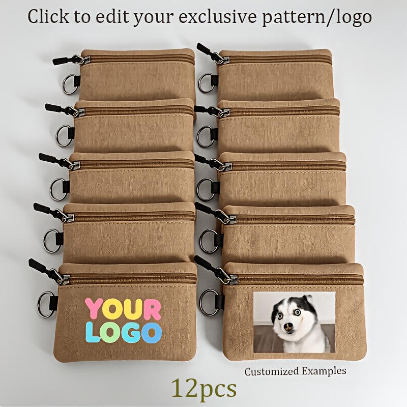 TEMU Bolsas de Regalo Personalizadas para las Fiestas, 12 unidades de Porta Tarjetas con Cremallera Personalizadas con Foto/Logo para Mujer, con