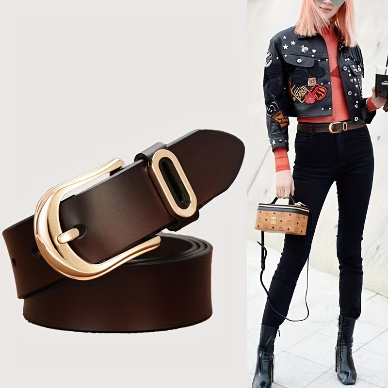 

Cowgirl Style Genuine Leather Belt Metal Stylish Belts Jeans Accessories For Women