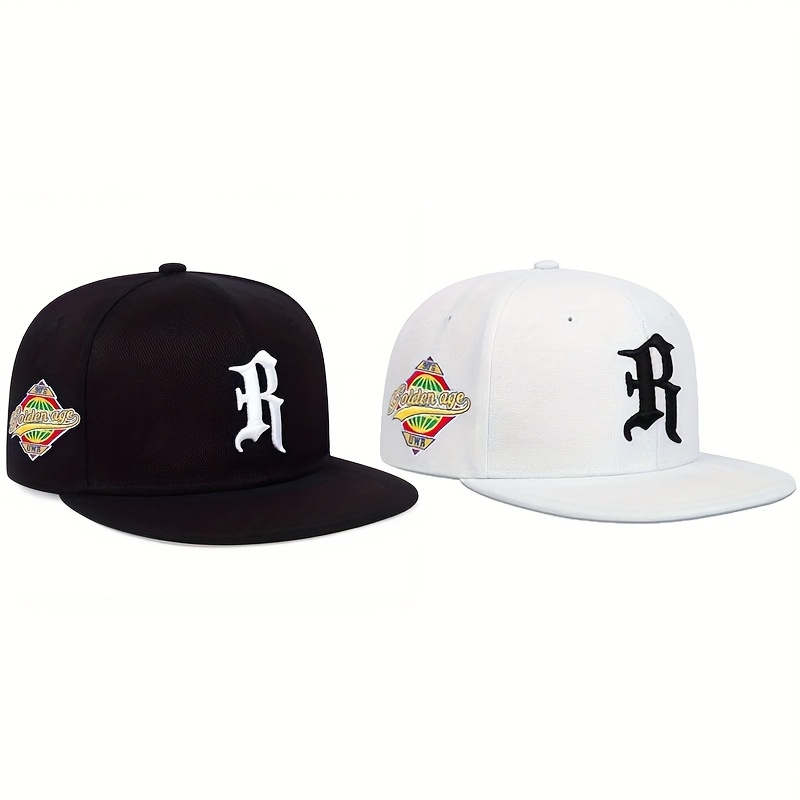 TEMU 2pcs Embroidered R Hip-hop Baseball Caps