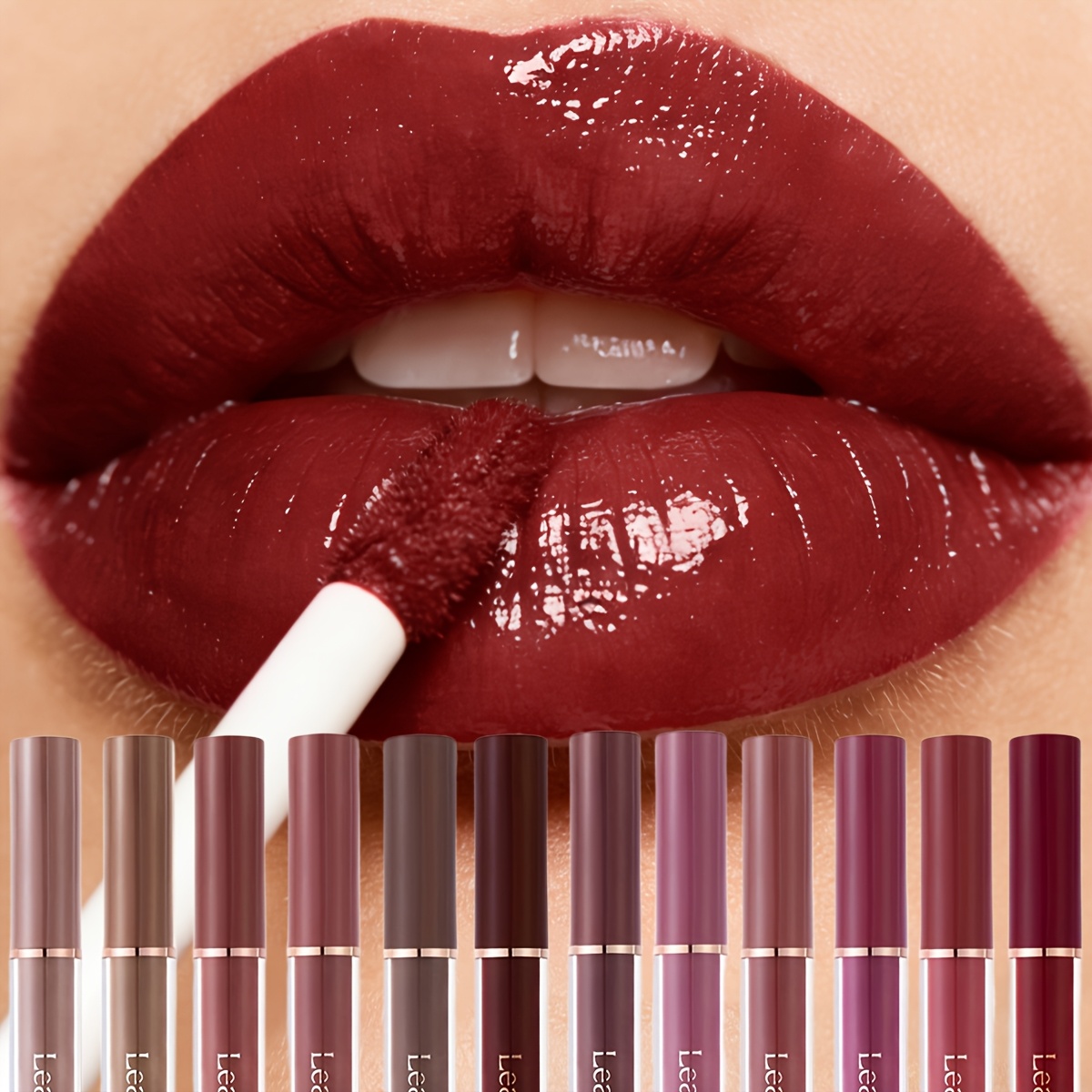 TEMU 12pcs Lip Gloss Set, And Non-fading, Long-lasting - Display, Moisturizing, Waterproof, Hydrating Texture Lip Gloss Suitable For All-, Easy To Apply - Suitable For Tones And Occasions, Gift