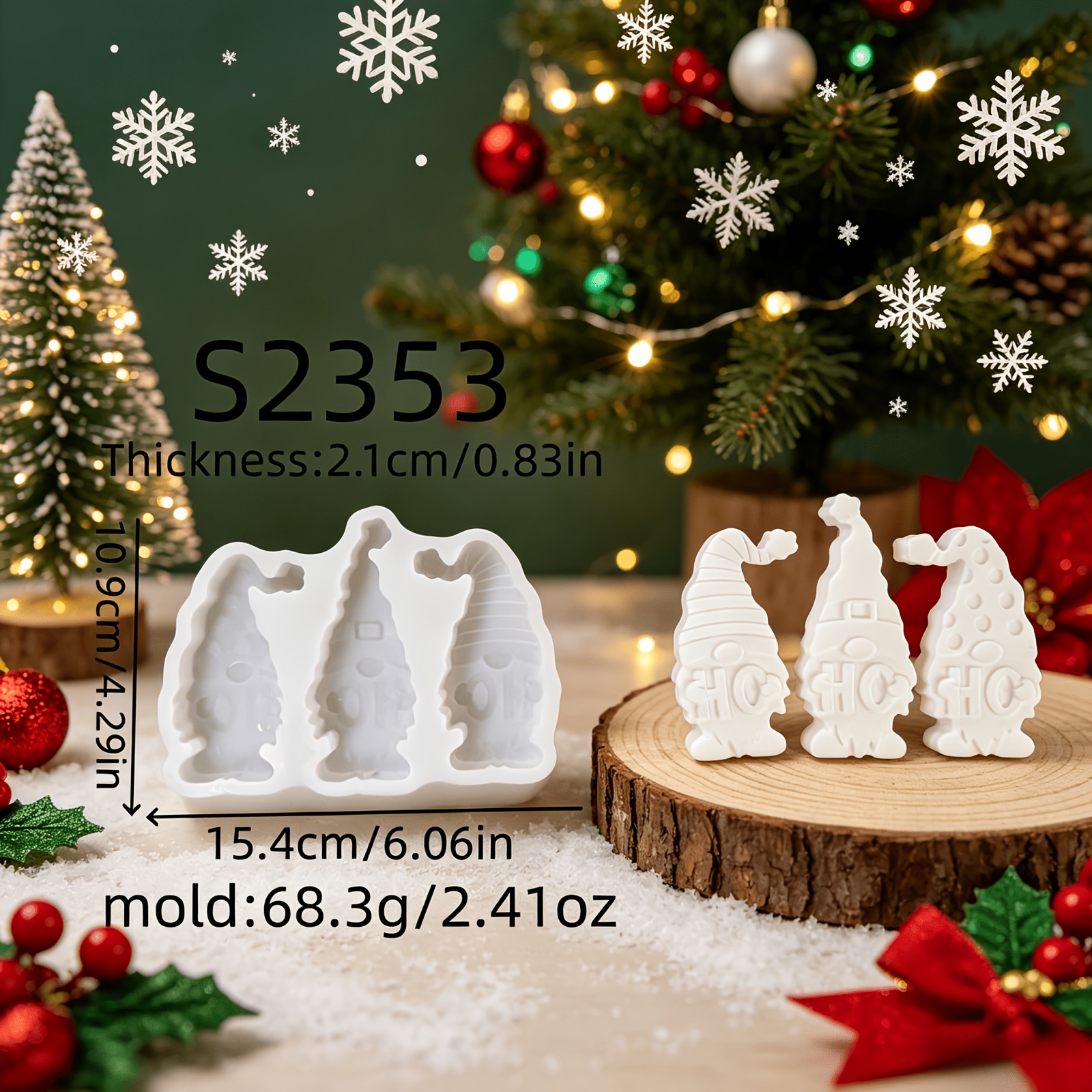 Resin Silicone Mold Christmas Dwarf Decorative Silicone Mold Candle Silicone Mold Gypsum Decorative Silicone Mold Candle Holder Silicone Mold Home Decoration Epoxy Resin Mold 69/s2353