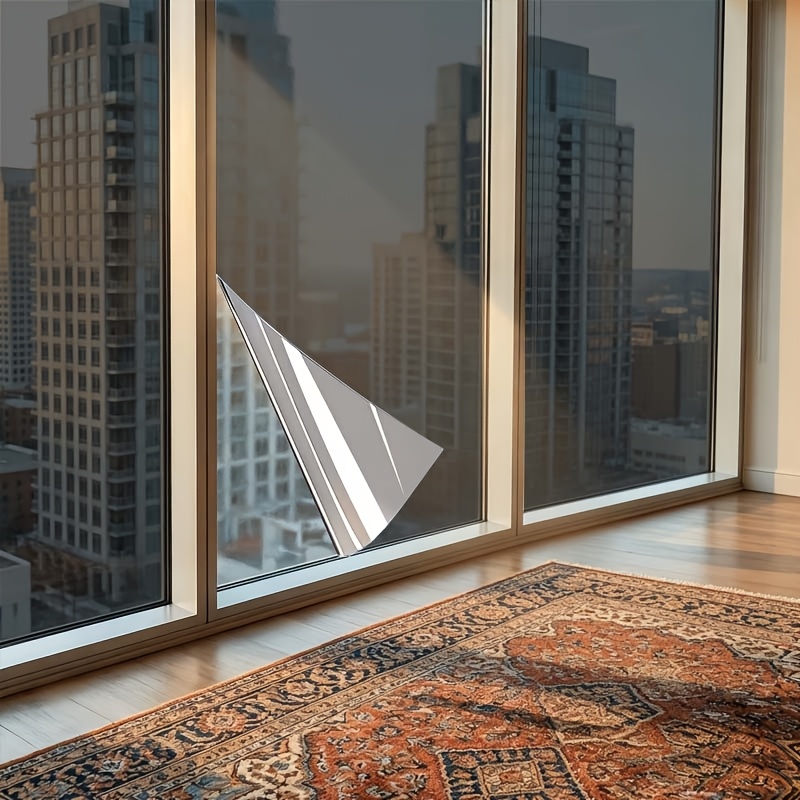 TEMU 1 Roll, Privacy Thermal Insulation Window Film, Household Window Sunshade Film, Window Privacy Film ( From ), Mirror-reflective Sunshade Window