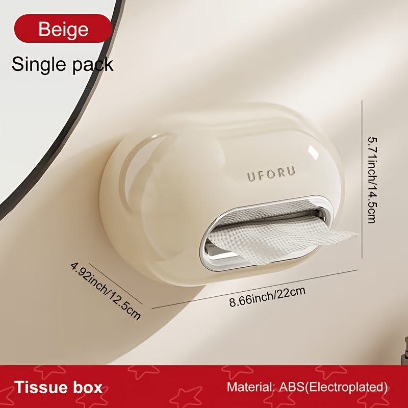TEMU The Wall-mounted Tissue Box For Home Comes With A Spring Mechanism And Does Not Drilling. It Has A Large Capacity, Is Sturdy And Durable, And Is