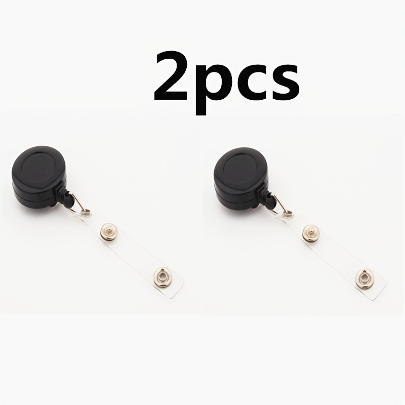 2d 2/3pcs Set Of Retractable Badge For Hanging Id Badges, Keychains, Cards, And Lanyards, Black
