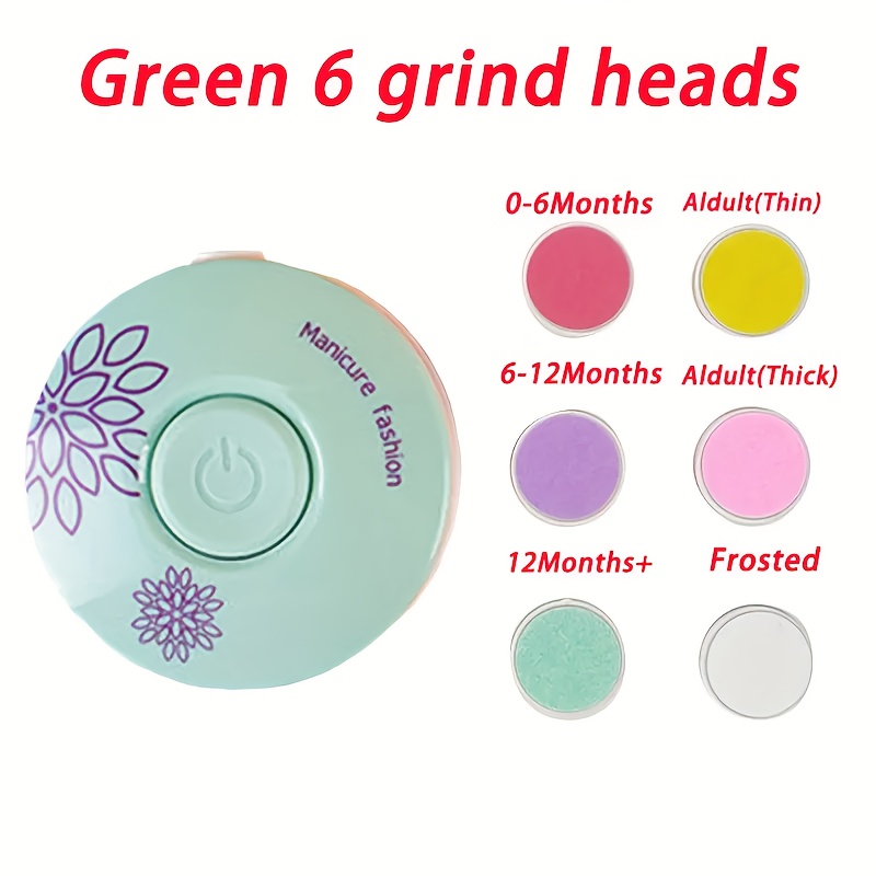 Electric Nail Clipper, Battery Powered Without Battery Electric Nail Grinder and Polisher for Nail Care Set with Multiple Grinding Heads for Multi-Functional Use Nail Styling Machine