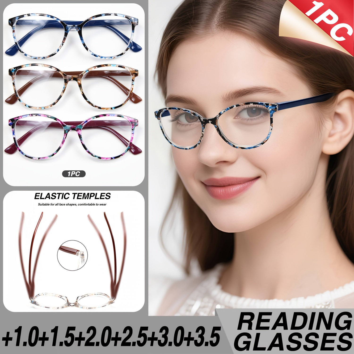 Classic Versatile Reading Glasses with Retro Patterned Frames