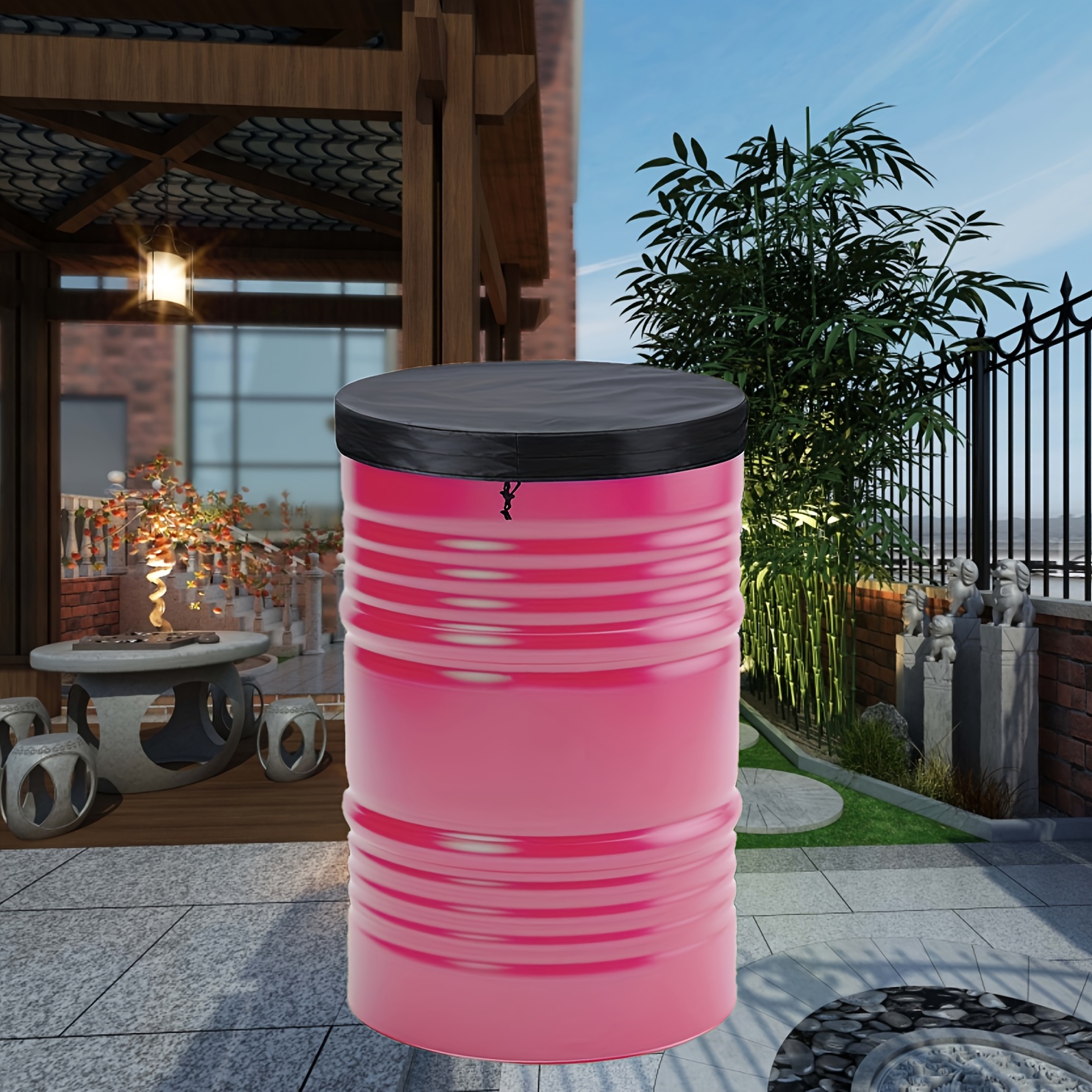 TEMU 1pc Outdoor Bucket Lid, Designed For Easy Folding, Suitable For Garden, Patio, And Outdoor Applications