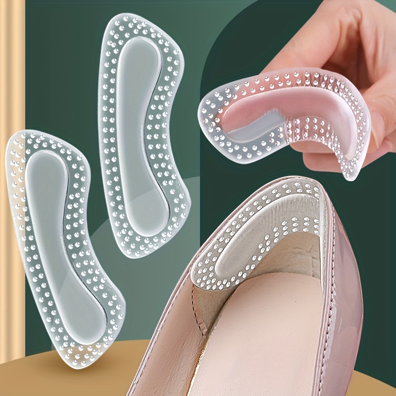 

1 Pair Of Soft Gel Heel Cushions For High Heels - Anti-chafing & Anti-slip, Invisible Heel Grip Pads With Massage , Self-adhesive Size Adjuster For Comfortable Wear