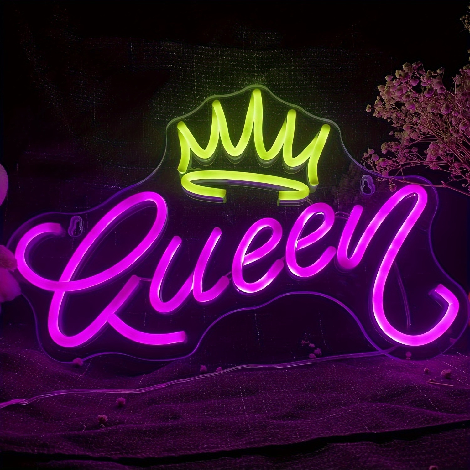 

Queen Neon Signs For Wall Decor, Crown Neon Light Sign Decor, Queen Led Neon Sign For Bedroom Wall Kid Room Living Room Wedding Party Bar Christmas Gift
