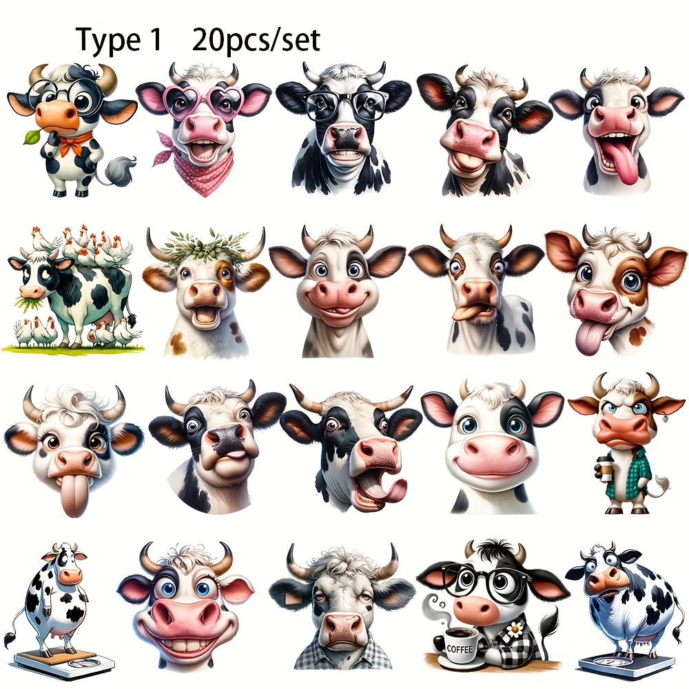 Image of 1 Pack Vintage Spring Fun Cow Journal Stickers Decoration Vintage Spring Fun Cow Handmade Stickers Decoration Diary Photo Album School Handmade Materials Sticker Decoration