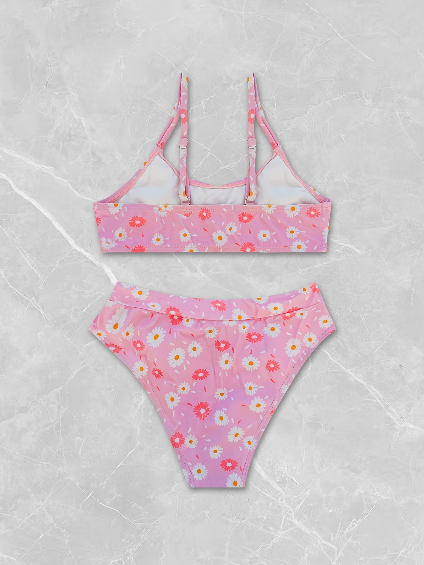 2pcs Girls Sweet Bikini Swimsuit Set Comfy Bathing Suit For Summer Beach  Vacation Gift