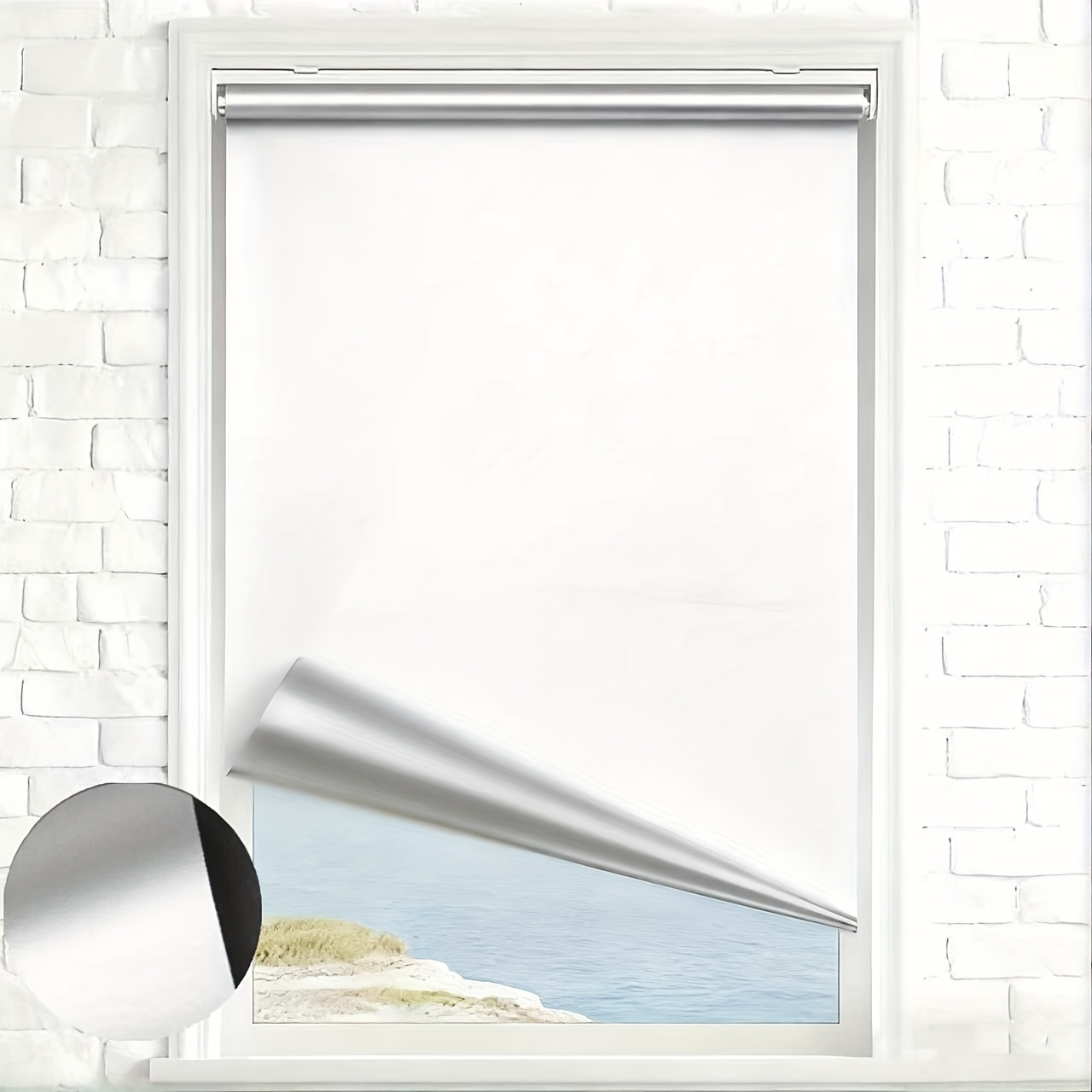 cortina  ,   de retracción de  , persiana interior, protección solar, protección uv, tela aislante para   en casa ( /negro, ancho 1-3ft, altura 4.3ft)