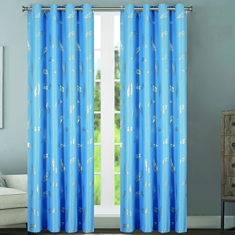 1/2pcs, Hot Silvery Printed Pattern Thick Cloth Curtain, Natural Drape, No Ironing, Each Piece Measures 150cm*260cm