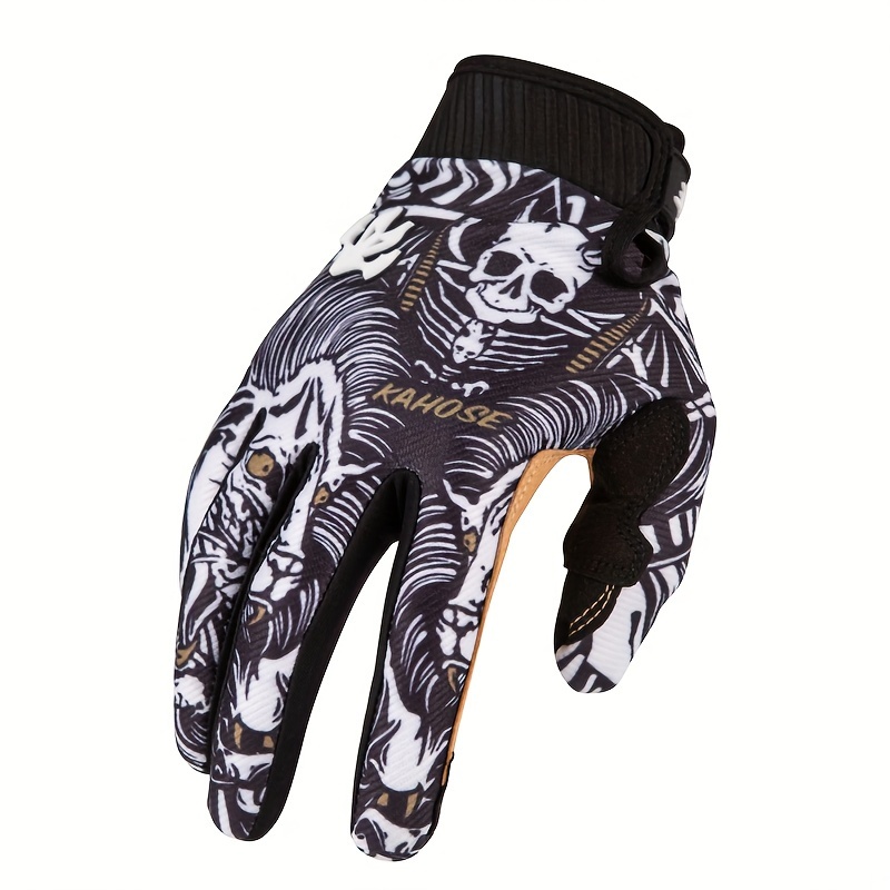 Image of Touch Screen New Claw Skeleton Motorcycle Racing Kart Mountain Bike Road Car Screen Men's And Women's Long Finger Full Finger Bicycle Outdoor Cycling Thin Wear Resistant Sweat Breathable Road Gloves