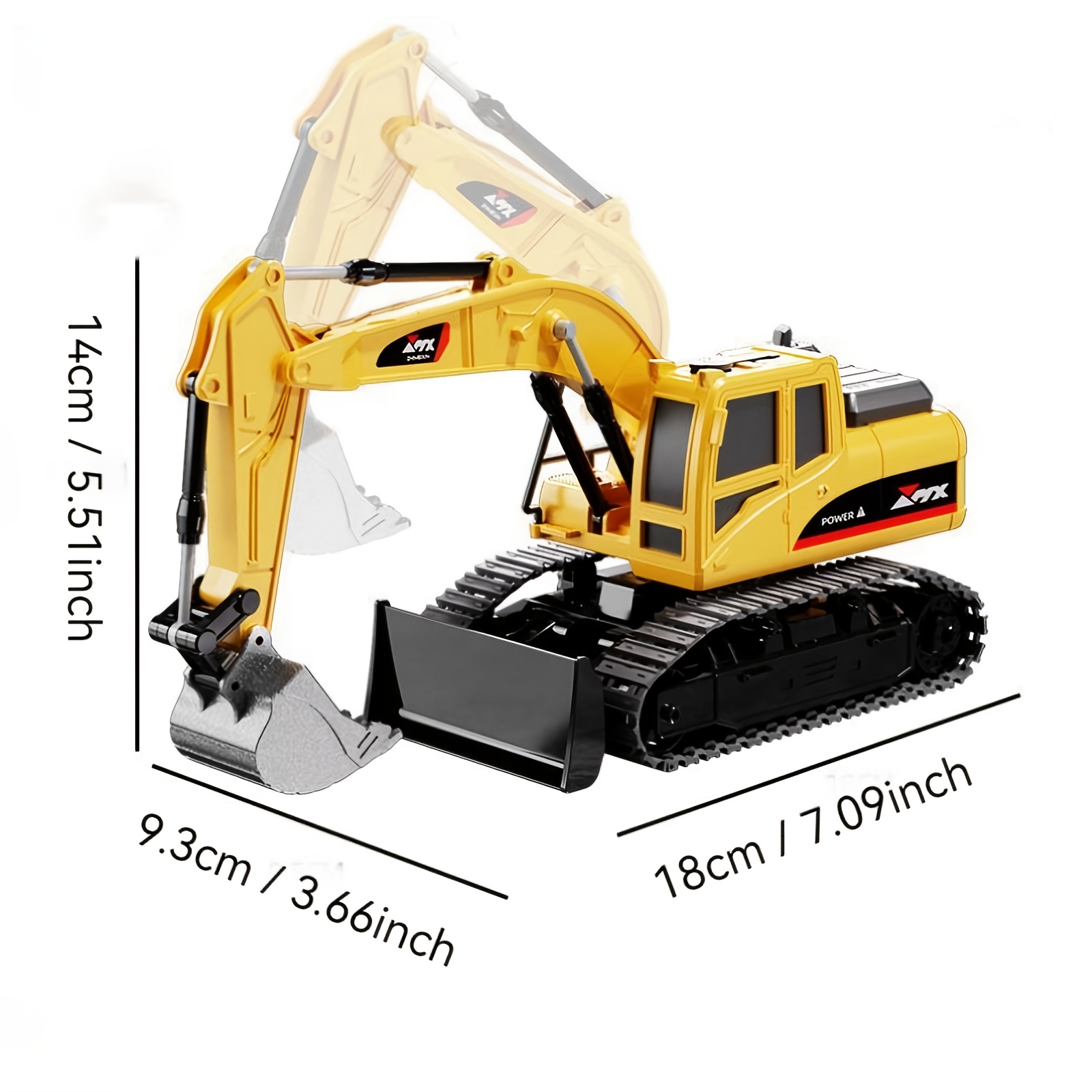 JOVOW Remote Control Excavator Toy RC Track Tractor With Metal Shovel, Light And Sound Effect Spray Function 680 Degree Rotation 2.4Ghz Suitable For 6-year-old Boys Building Toys Perfect Birthday Gift