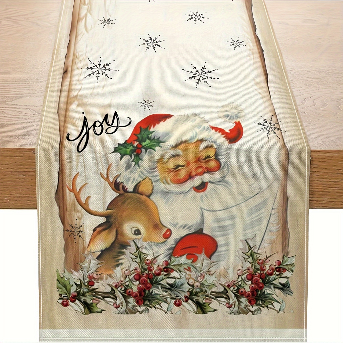 

1pc Linen Christmas Santa & Table , 13x48/72/108 , Kitchen & Dining Decor, Decoration, , Rectangular