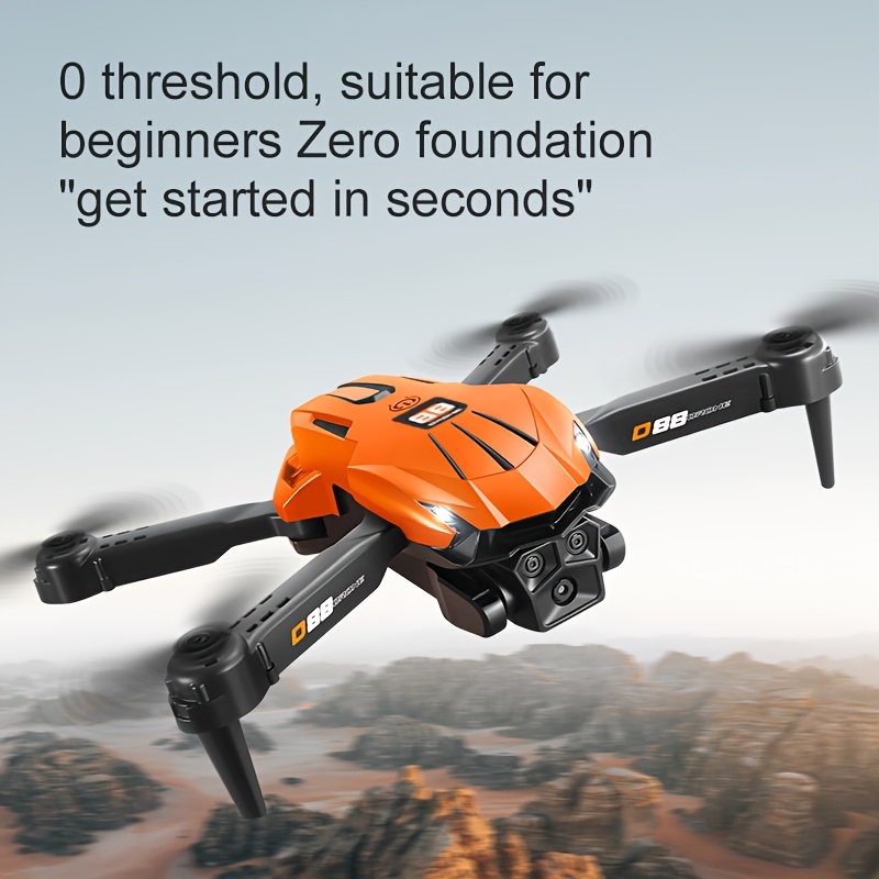 Drone z Podwójną Kamerą D88, Obiektyw Możliwy do Regulacji Ręcznej o 90°, Pozycjonowanie Optyczne, Tryb Utrzymywania Wysokości, Akrobacje Jednym Przyciskiem, Światła LED, Wyposażony w Ładowalną Baterię, Sterowanie Zdalne, Obsługa Jednym Przyciskiem, Idealny dla Początkujących, Składany Kwadrokopter, Przenośny Zestaw do Fotografii Lotniczej, Bardzo Nadaje się na Podróże lub Kemping, Prezent na Wakacje, Prezent Urodzinowy