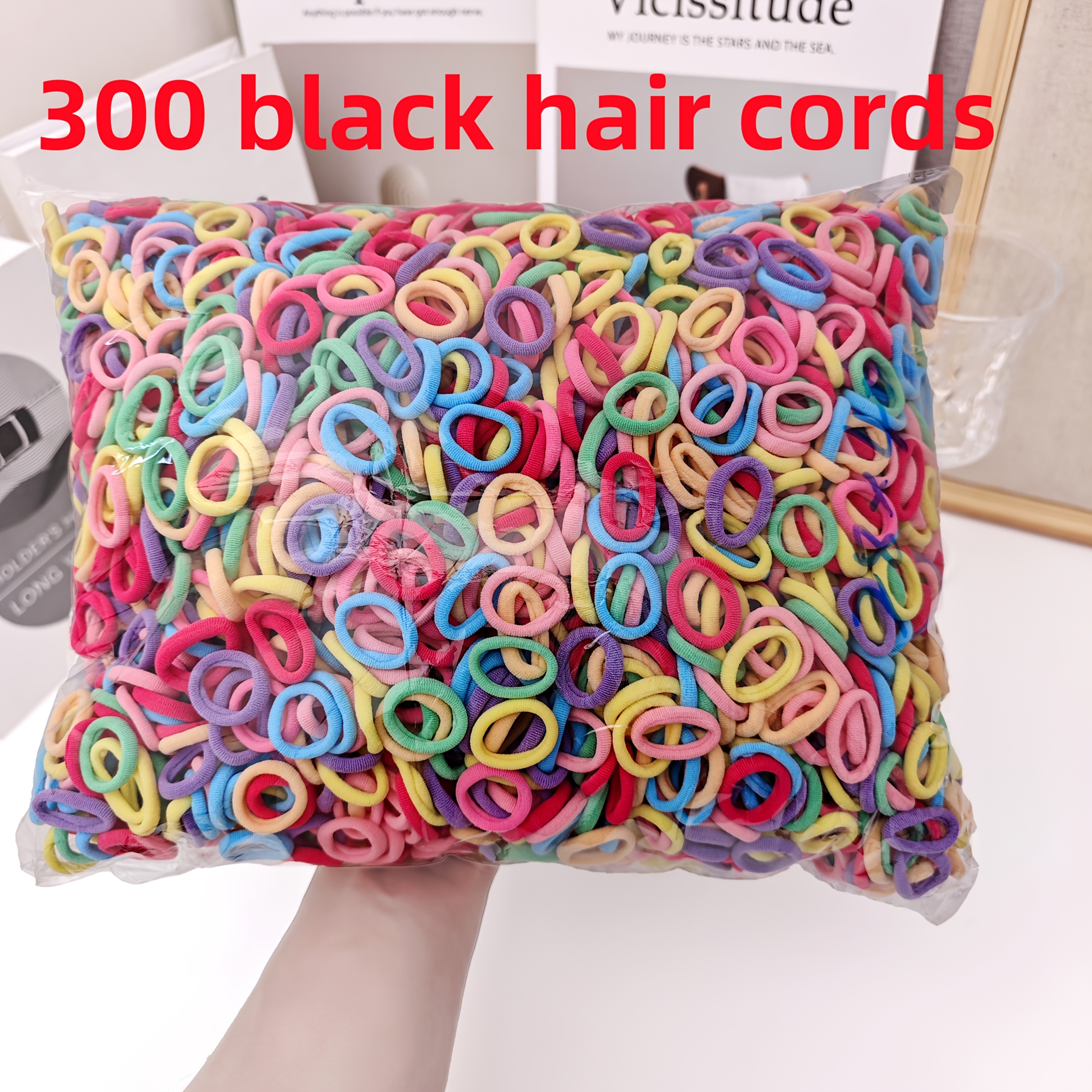 TEMU 100/200/300 Elastic Solid Color Rubber Band Headbands, Daily Wear, Easy To Carry, Fashionable Hair Accessories, For, Fast And Convenient, Bright Colors, A Gift That Love