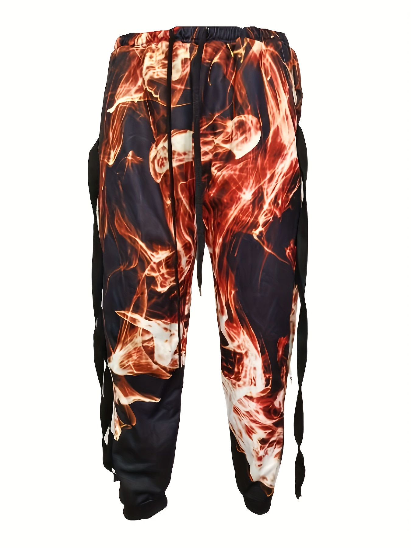 Flame Graphic Print Men's Street Style Loose Fit Sweatpants