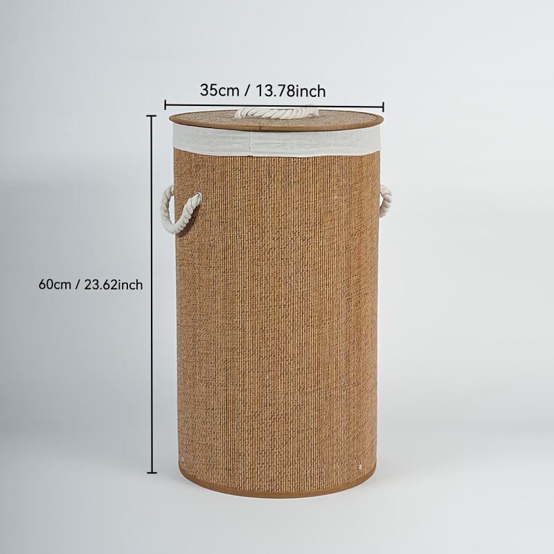 TEMU Panier à linge, Panier de rangement de Noël, Matériau en bambou circulaire, Détachable et pliable, Panier de rangement, Panier à linge avec