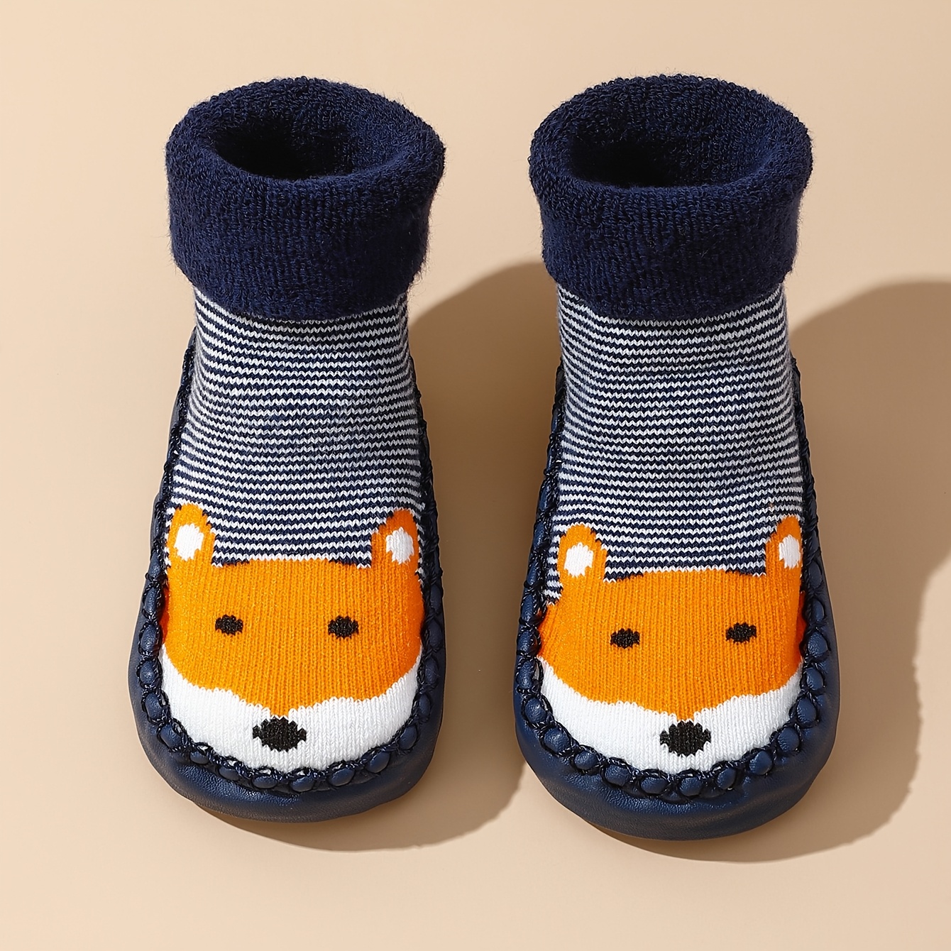 Image of 1 Pair Of Children's Toddler Shoes, Cartoon Anti-slip Floor Socks