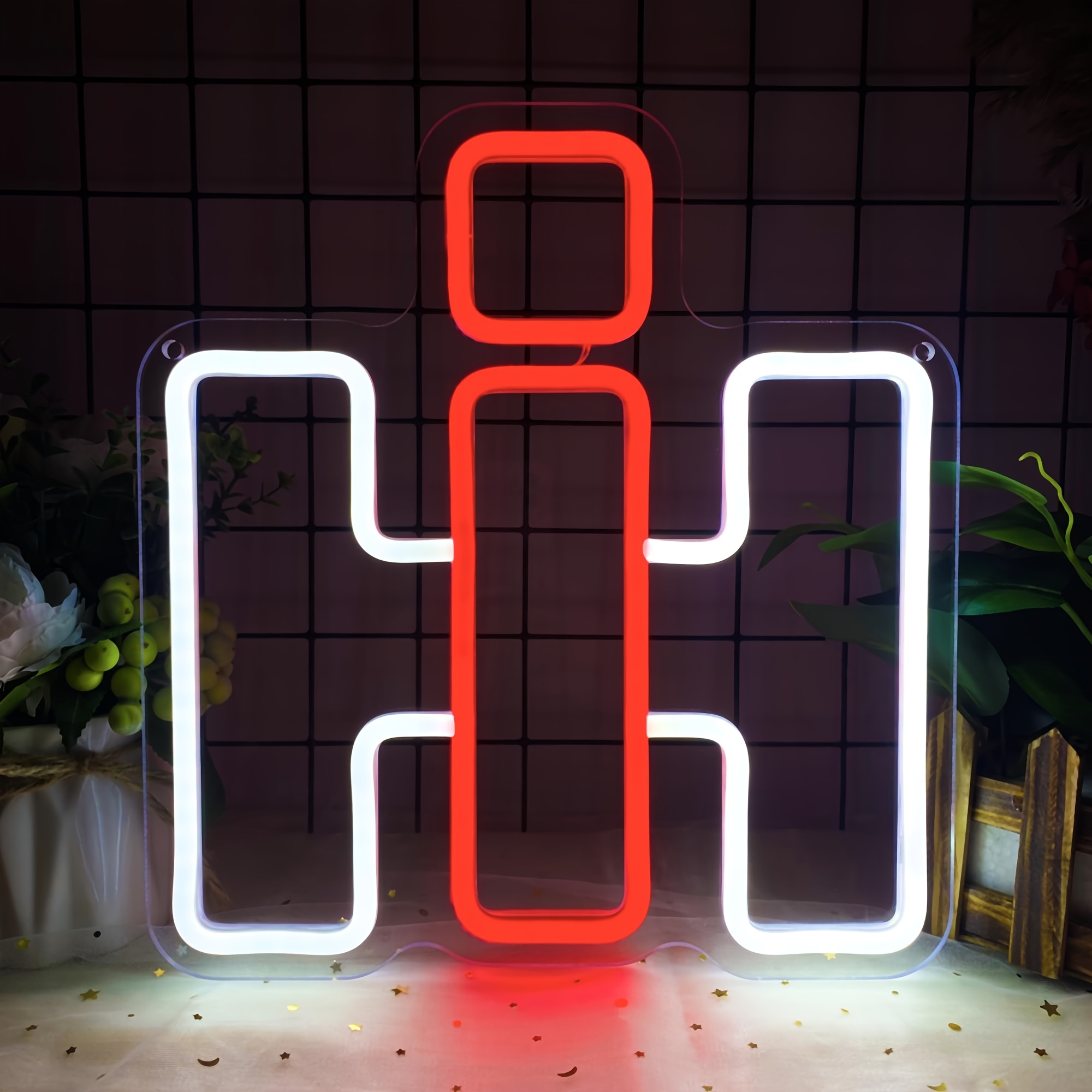 Image of 1pc For Neon Light, White+ Neon Light Wall Decoration, Suitable For Farms, Bedrooms, Men's Caves, Bars, Ranches, Garages, Car Shops, Birthday Gifts, Christmas Gifts