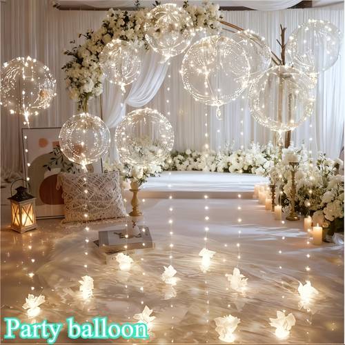 26pcs set 13 balloons 13 string lights transparent bobo party balloons with led lights helium filled floating balloon decorations suitable for wedding and birthday decorations party supplies ideal for weddings