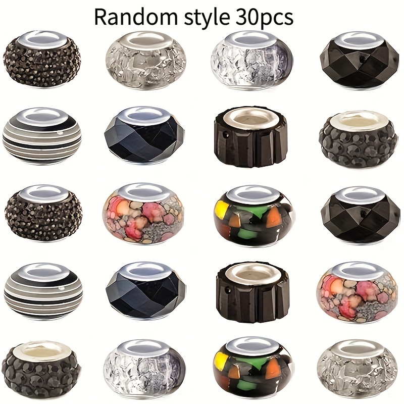 30pcs Large-hole European Beads for DIY Jewelry Making