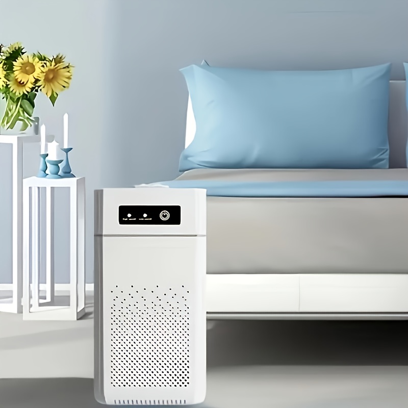 Portable HEPA Air Purifier with Nightlight, Touch Control, USB Powered, Cord Included - Ideal for Home & Office Air Circulation, Smoke, Dust & Pet Dander Removal, Quiet Operation, Quiet Air Purifier | Modern Aesthetic | USB Powered Purifier
