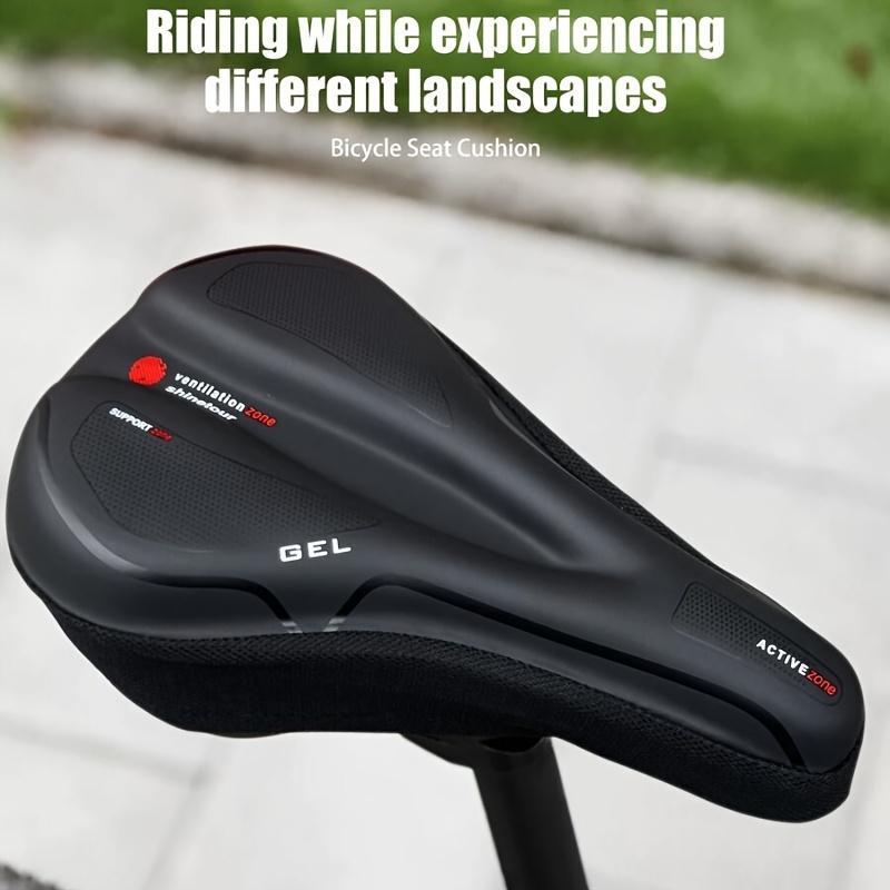 

1pc Silicone Gel Bicycle Seat Cushion Cover - Thickened, Shock-proof, Super Soft Bike Saddle Cover For Enhanced Riding Comfort
