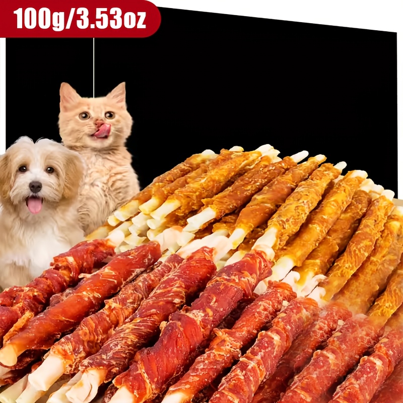 TEMU Dog Chew Sticks Rolls Chicken & Duck, Long Lasting Dental Chews For Puppies & Small Medium Large Dogs, Dried Bones For Teething, Teeth Cleaning,