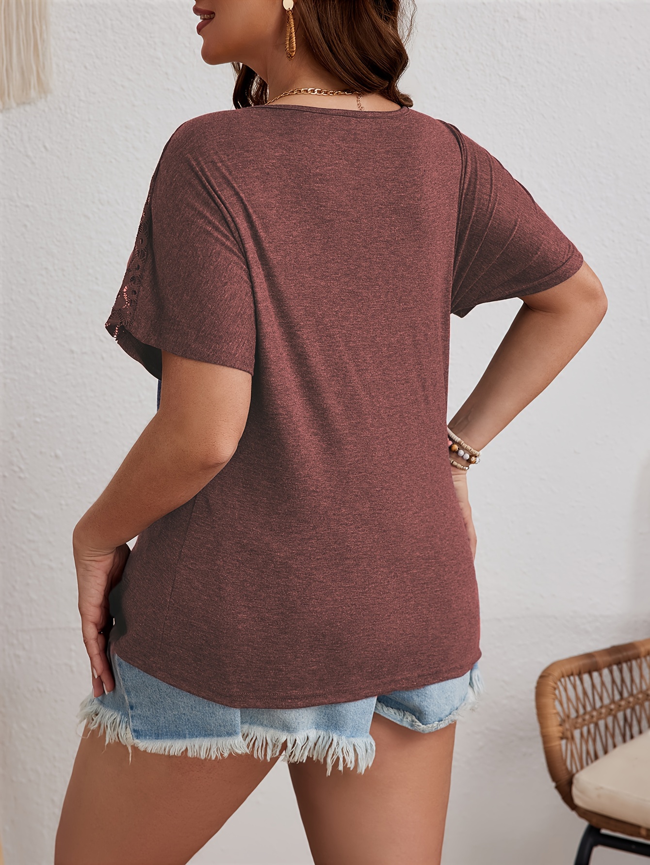 Plus Size, Plus Size Women's Ruched Batwing Sleeve T-Shirt