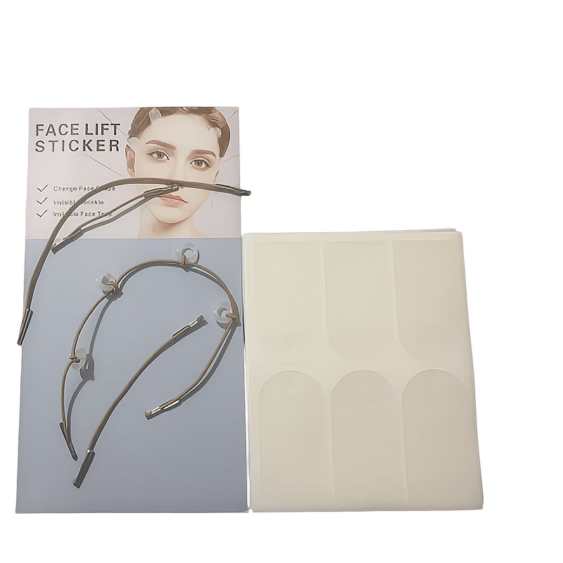 TEMU Set da 22 pezzi per il contouring del : 18 pezzi di nastro adesivo invisibile per il + 4 elastiche regolabili, per di , e mento. Riutilizzabile,