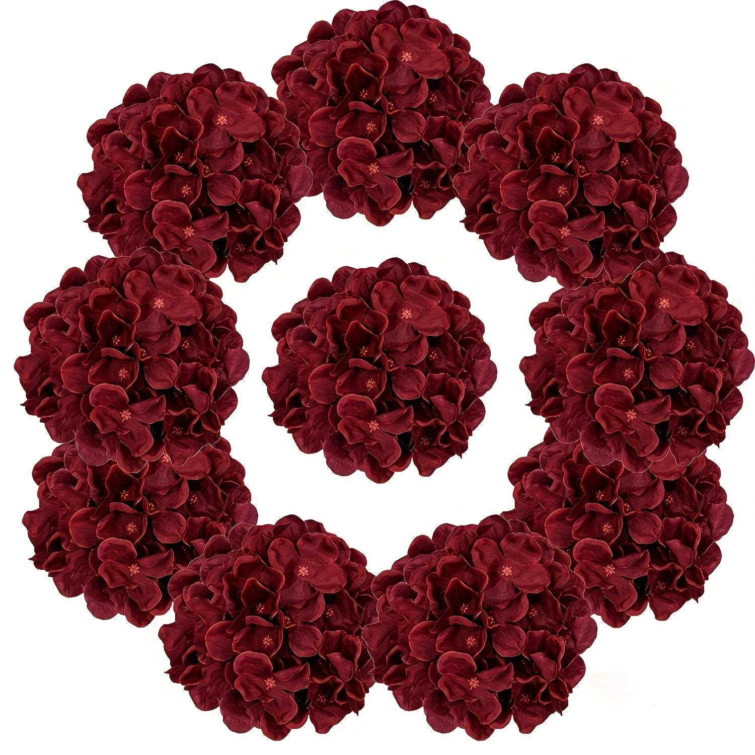 

40pcs Of Hydrangea Flower Heads Made Of, Complete With Stems, Decorating Weddings, Homes, Parties, Shops, And Showers.