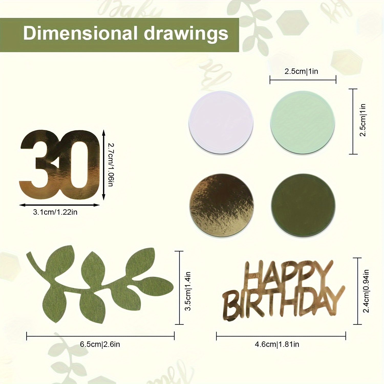 Confettis Anniversaire 30 Ans Couleur Or - 200 Pièces, Lettres Happy Birthday, Motifs Feuilles Et Pois | Décoration De Table Fête, Mariage, Baptême, Créatrice D'ambiance