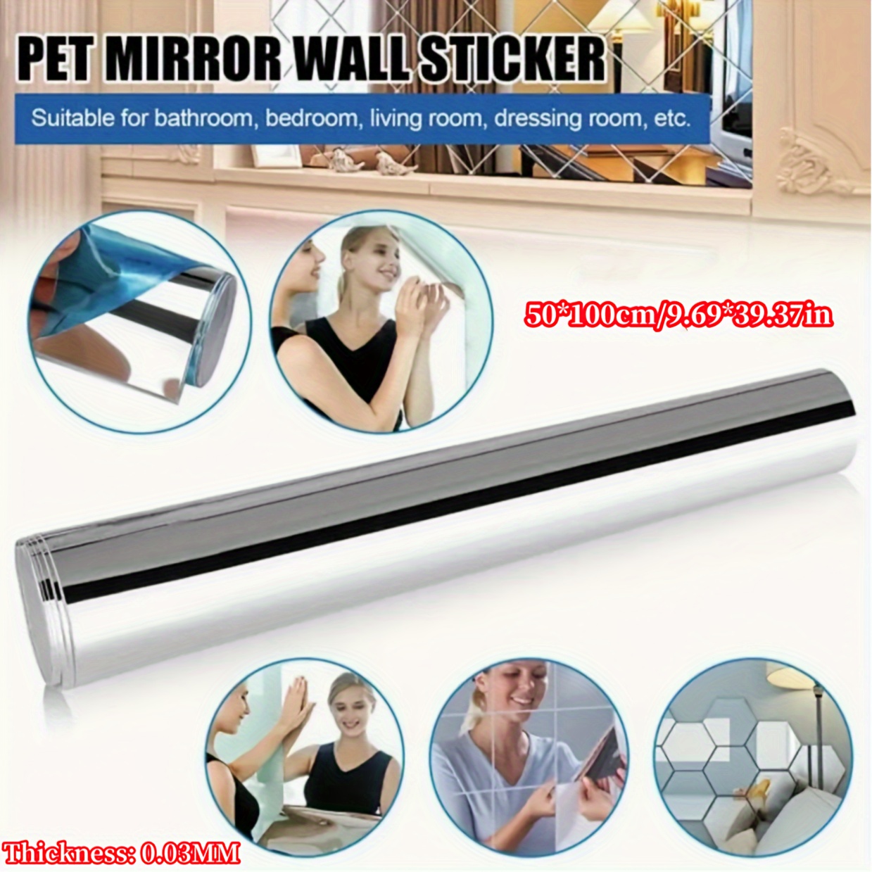 

-adhesive Hd , 19.69x39.37in - , Portable Pet, & For Bathroom Decor