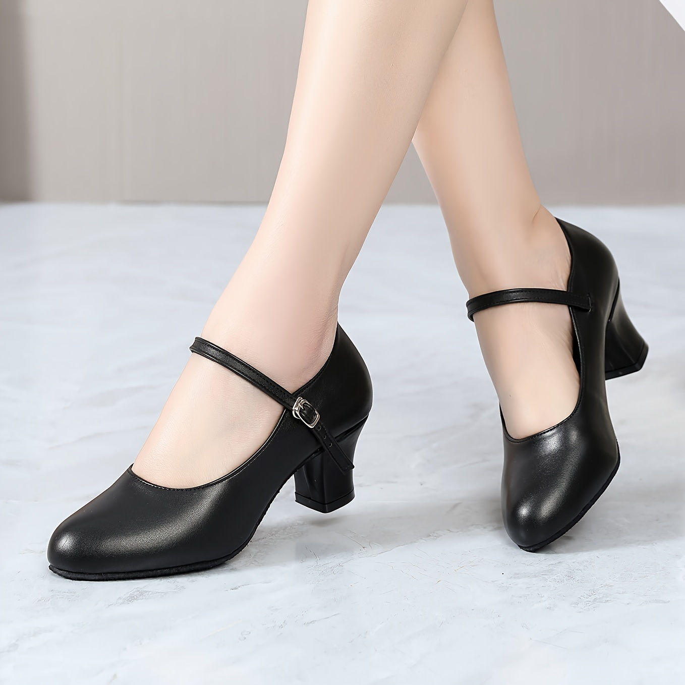 womens classic ankle strap dance shoes ballroom latin modern dance   leather   fit