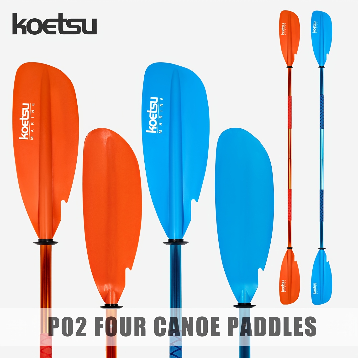 KOETSU Adjustable Kayak Paddle in Blue or Orange
