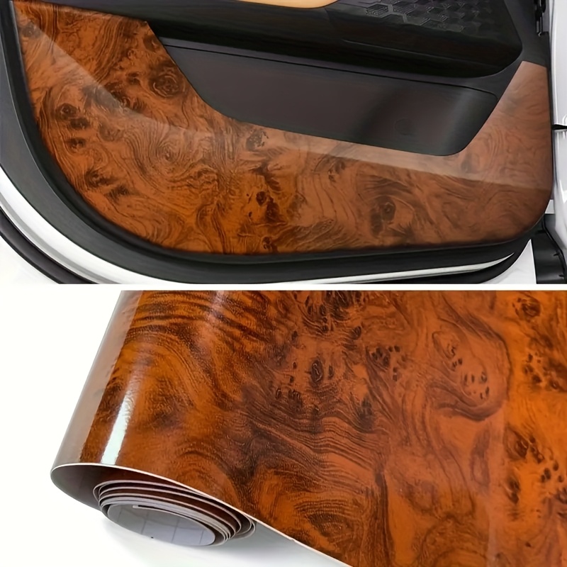 50cm X 30cm Car Interior Color-changing Sticker Wood Grain Red Film