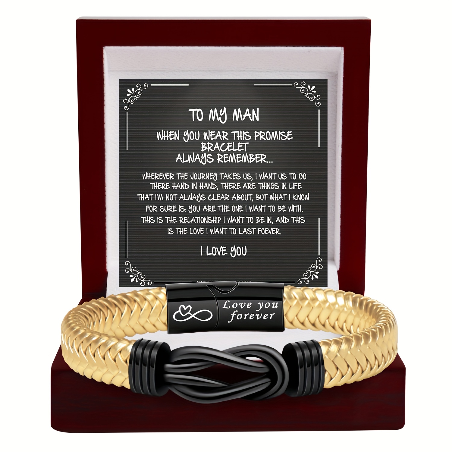 Heartfelt Message Knot Bracelet - Easter Gift for Him