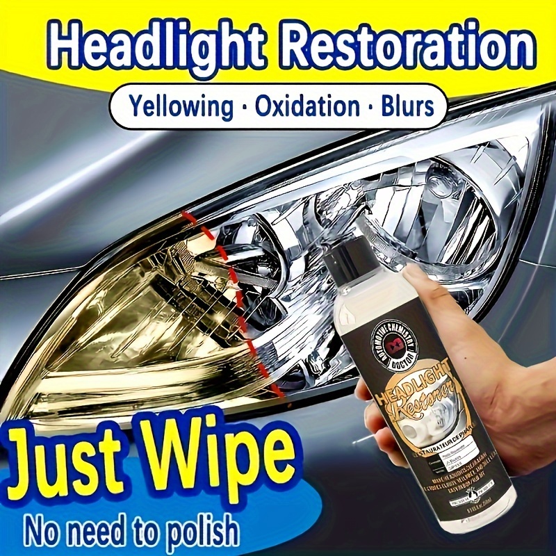 

2pcs Car Headlight Restoration Fluid Automotive Headlight Oxidation Yellowing Scratches Blurring Enhancement Crystal Plating Coating Refurbishment Agent