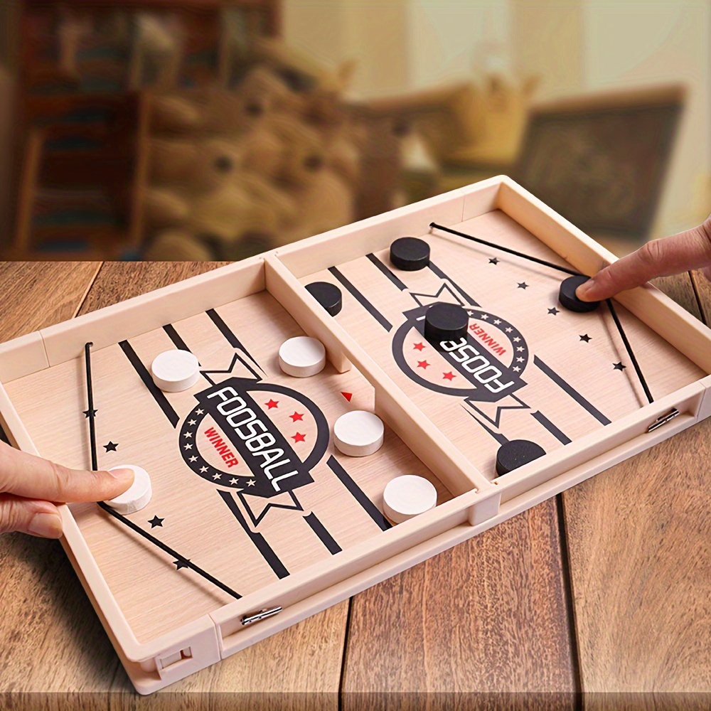 

Fast Sling Game, Board Game For Adults - Tabletop Hockey Wooden Table Game, Winner Family Classic For 14+, Pvc Material, Duel Set