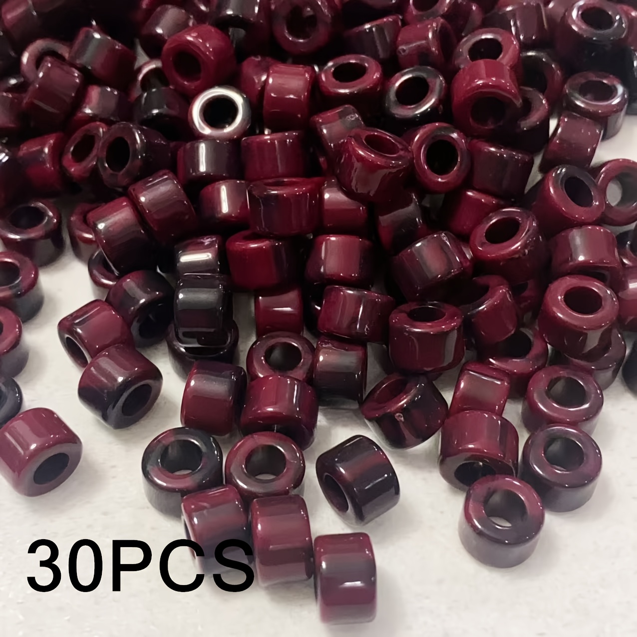 TEMU 30 piezas de cuentas de barril cilíndricas de de de 10*6 mm con agujero grande, accesorios artesanales vintage de bricolaje para pulseras,