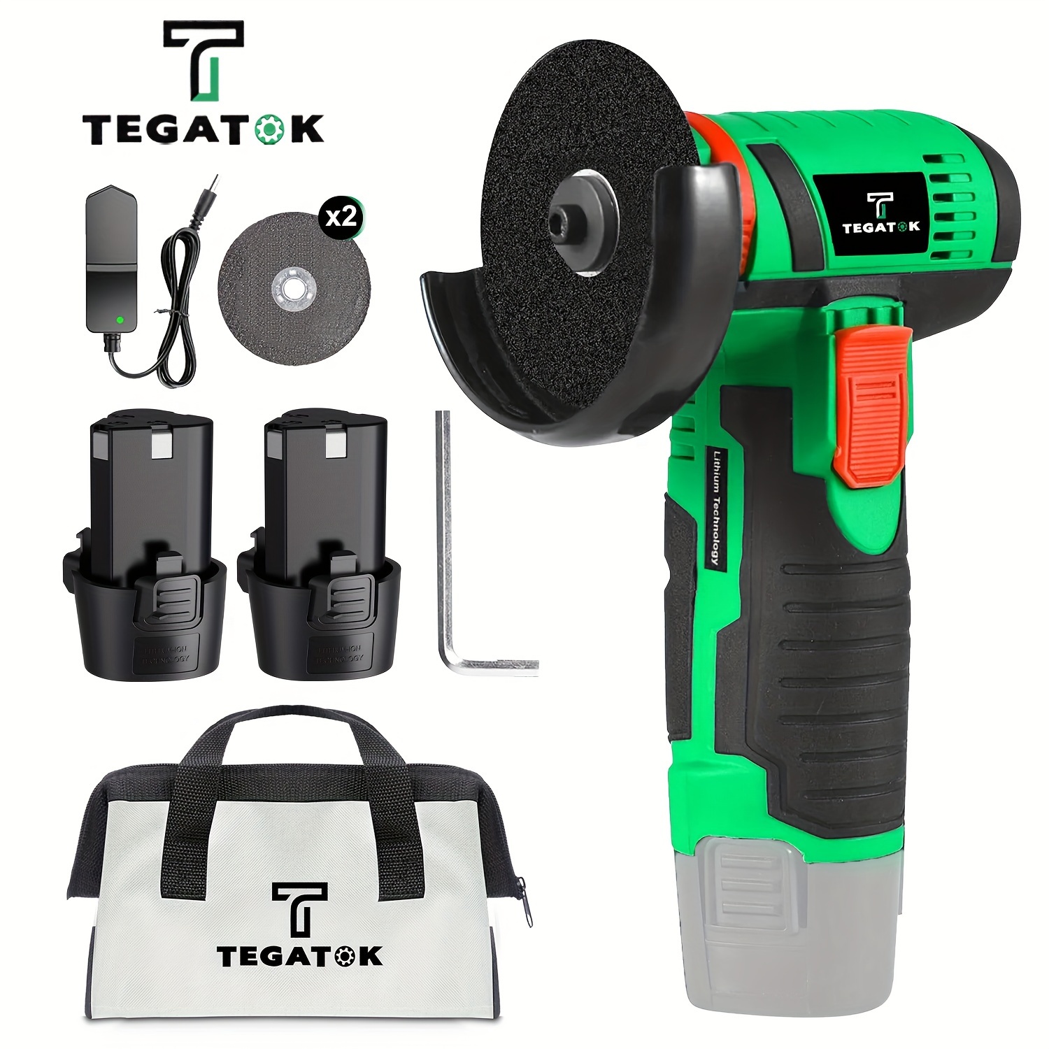 

1 Set Tegatok 12v, 19500rpm Electric Polishing Grinding Machine, Mini Cordless Lithium Tool, With 2 Batteries