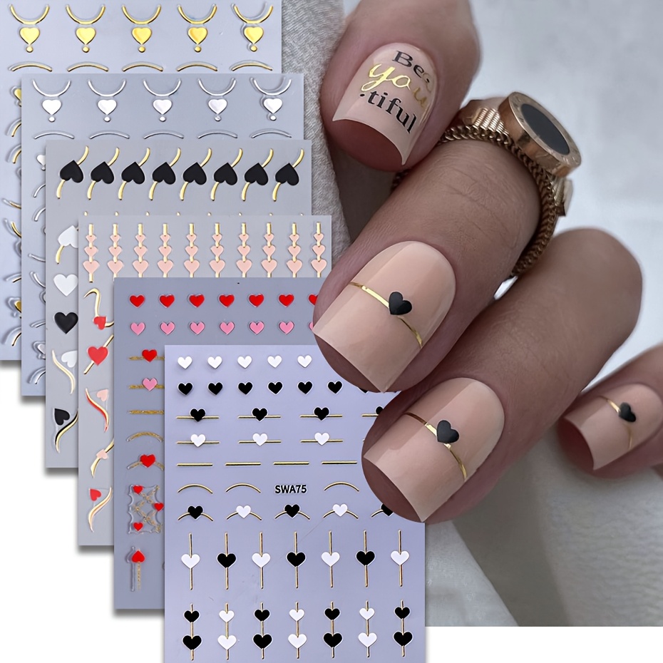 

6 Valentine's Day Line Love Nail Art Stickers Swa04+05+75+76