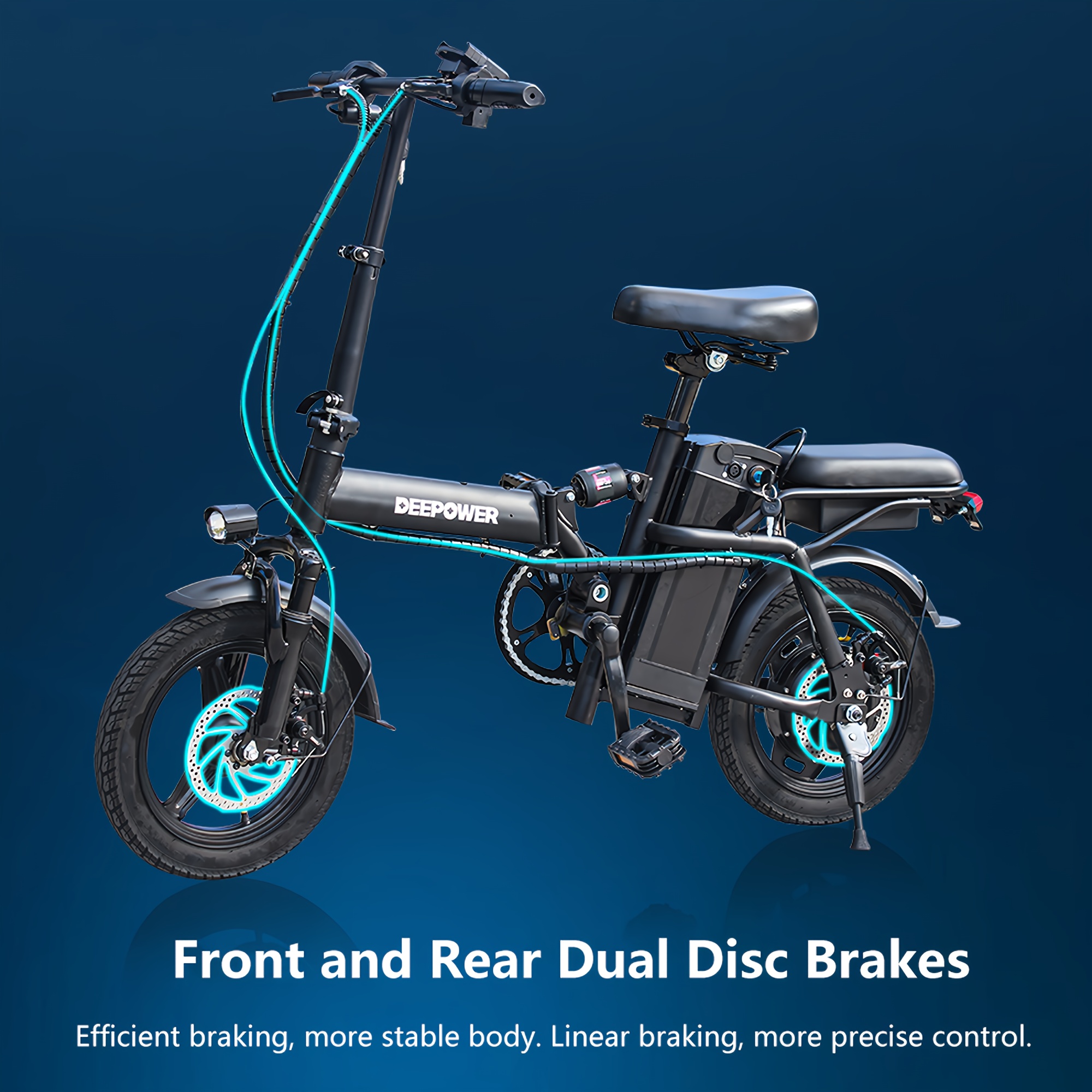 Bicicleta eléctrica para adultos con motor sin escobillas de 400 W,  bicicleta eléctrica plegable de 20 mph, bicicletas eléctricas para adultos  de - Main Image